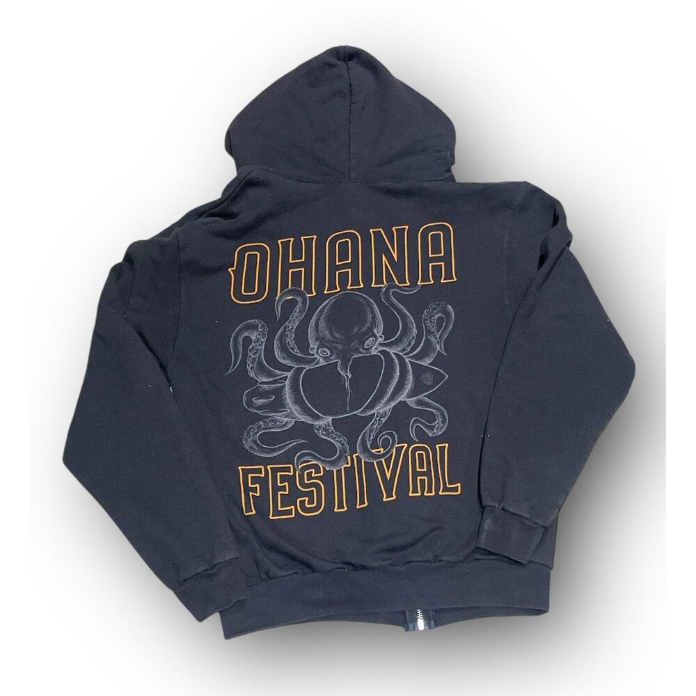 Ohana Festival 2022 Octopus Zip-Up Hoodie Black Size S Men’s /‎ Women’s 18”x23”